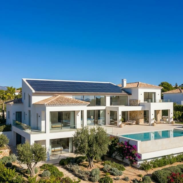 Contemporary Spanish villa with solar array